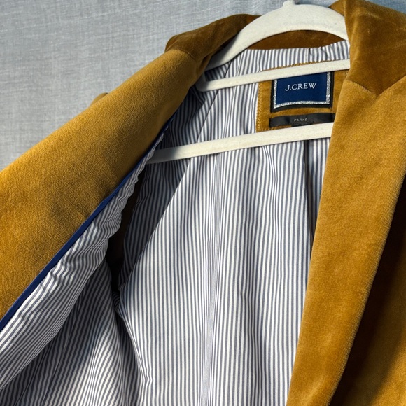 J. Crew - Parke Velvet Women’s Blazer in gold-mustard color - NWOT SZ. 4 petite - Picture 7 of 13